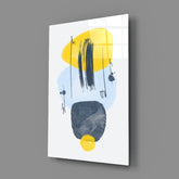 Abstract Shapes Glass Wall Art.